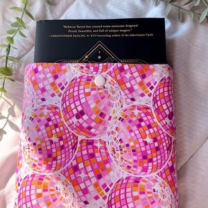 HANDMADE ⋆ Book Sleeve ⋆ Pink and Orange Disco Ball Patterned